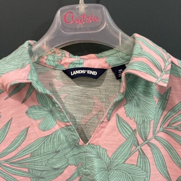 Lands' End Pink Short Sleeve Polo Top Size Medium - Picture 5 of 9